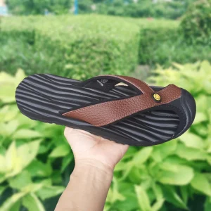 dép xỏ ngón bít mũi nam da nâu siêu đẹp